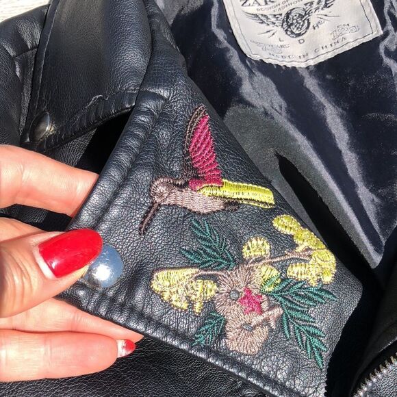 Zarv Kids faux leather embroidery jacket - Picture 2 of 5